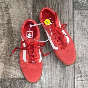 NWT Vans Red and White Sneakers